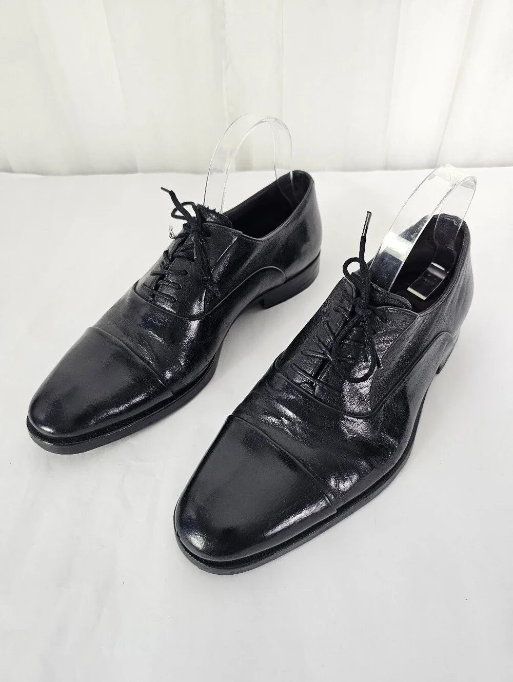 Bruno Magli Maioco Black Leather Cap Toe Oxfords Shoes